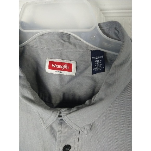Wrangler Men's Grey Short Sleeve Collared Button Casual Shirt. 2XL - Picture 2 of 10